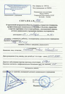 Справка по форме 095 у Справка по форме 095 у